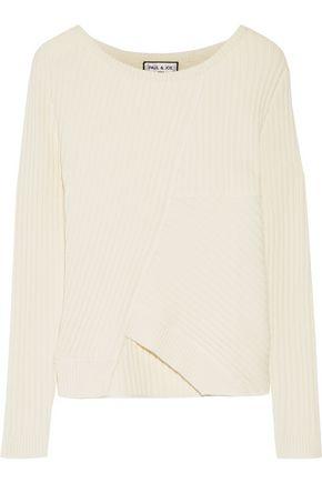 Paul & Joe Woman Asymmetric Ribbed Silk And Wool-blend Sweater Ecru ...