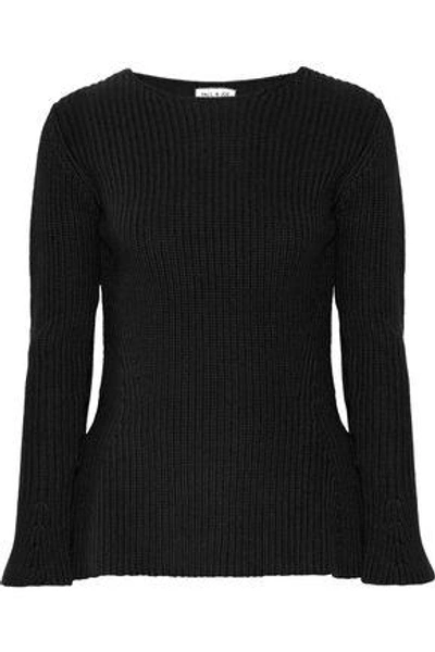 Shop Paul & Joe Woman Ribbed Cotton Sweater Black
