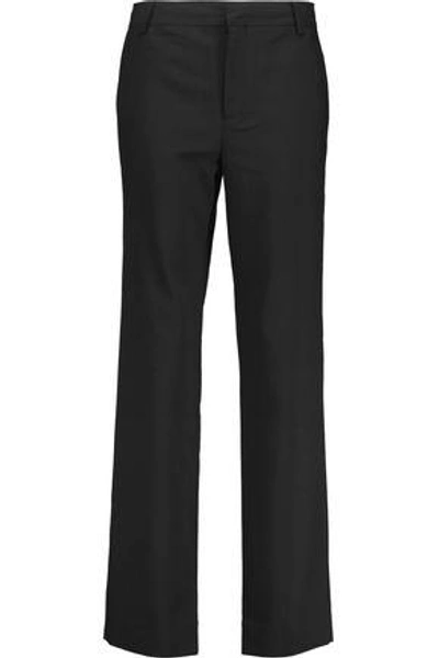 Shop Tibi Woman Crepe Straight-leg Pants Black