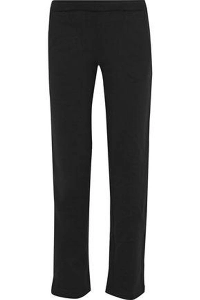 Shop Y-3 Woman French Cotton-terry Straight-leg Pants Black
