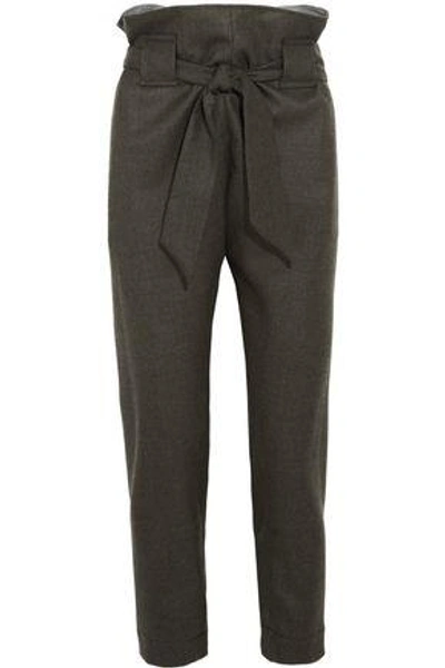 Shop Vivienne Westwood Anglomania Woman Kung Fu Tapered Wool Pants Green