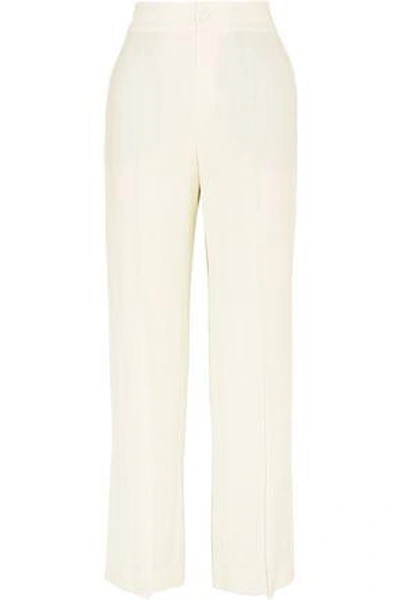 Shop Lanvin Woman Stretch-crepe Wide-leg Pants Ivory