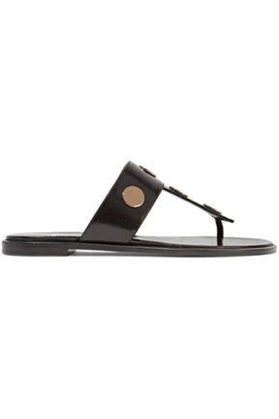 Shop Pierre Hardy Woman Studded Leather Sandals Black