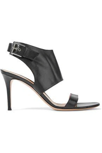 Shop Gianvito Rossi Woman Leather Sandals Black