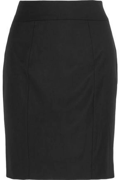 Shop Joseph Woman Clara Wool-twill Pencil Skirt Black