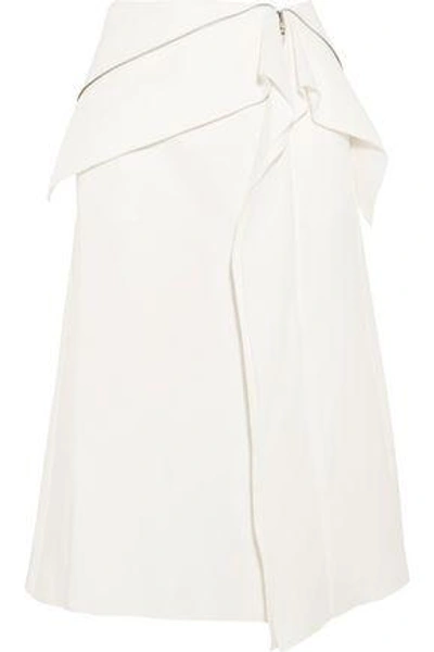 Shop Dion Lee Woman Axis Ruffled Cotton-blend Skirt White