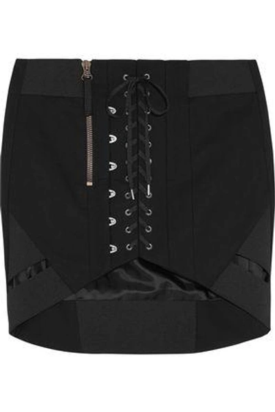 Shop Anthony Vaccarello Woman Cotton Mini Skirt Black