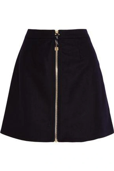 Shop Acne Studios Woman Prisca Wool-blend Twill Mini Skirt Midnight Blue