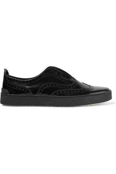 Shop Rag & Bone Woman Meli Glossed-leather Brogues Black