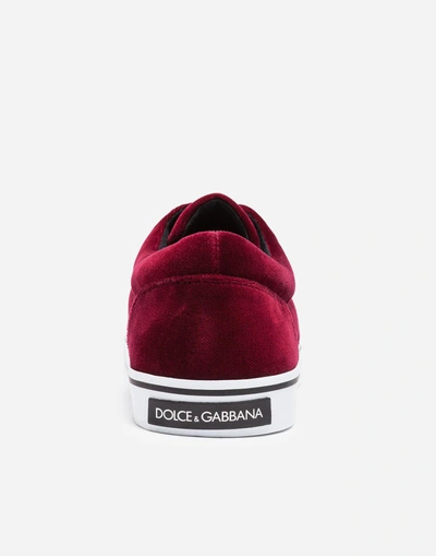 Shop Dolce & Gabbana Sneakers In Velvet In Bordeaux