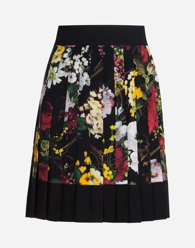 Shop Dolce & Gabbana Printed Silk Skirt In Multicolor