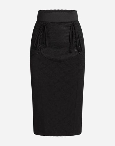 Shop Dolce & Gabbana Skirt With Corset Details In Black