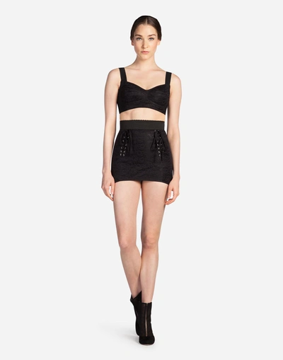 Shop Dolce & Gabbana Short Skirt With Corset Details In Black