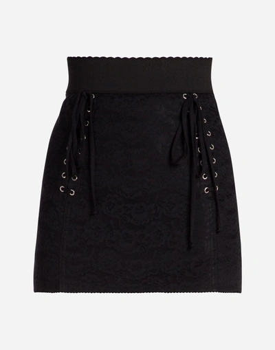 Shop Dolce & Gabbana Short Skirt With Corset Details In Black