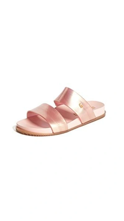 Shop Melissa Cosmic Double Strap Sandals In Metallic Pink