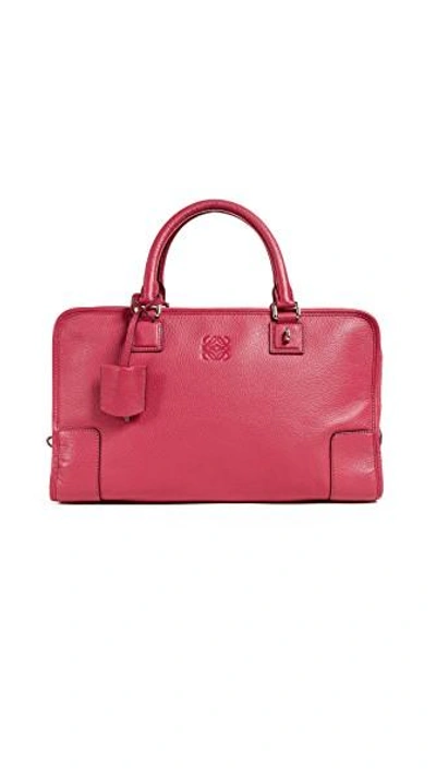 Shop Loewe Leather Amazona Bag (previously Owned) In Red