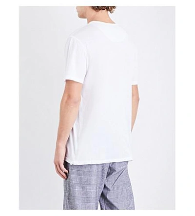 Shop Derek Rose Riley Cotton-jersey Pyjama Top In White