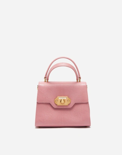 Shop Dolce & Gabbana Leather Welcome Handbag In Pink