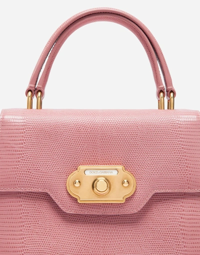 Shop Dolce & Gabbana Leather Welcome Handbag In Pink