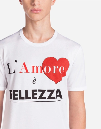 Shop Dolce & Gabbana L'amore È Bellezza T-shirt In White