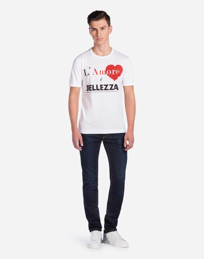 Shop Dolce & Gabbana L'amore È Bellezza T-shirt In White