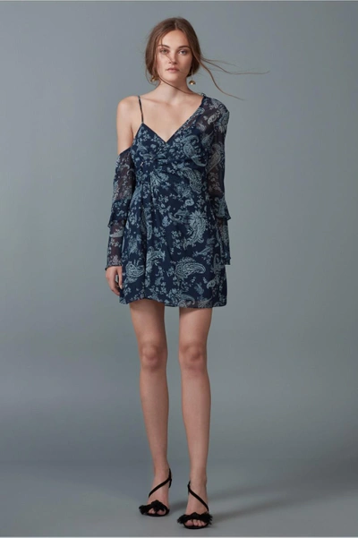 Shop Keepsake Go With It Mini Dress In Navy Paisley