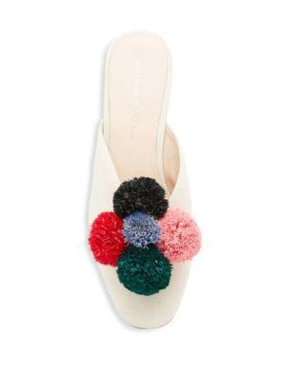 Shop Loeffler Randall Lulu Pom-pom Canvas Mules In Natural