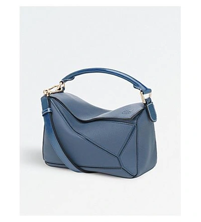 Shop Loewe Puzzle Small Multi-function Leather Bag In Indigo