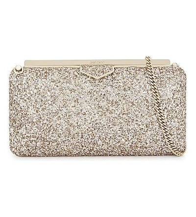 Shop Jimmy Choo Ellipse Glitter Clutch In Ballet Pink