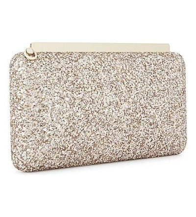 Shop Jimmy Choo Ellipse Glitter Clutch In Ballet Pink