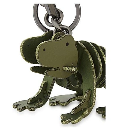 Shop Coach Frog Leather Bag Charm In Bk/utility