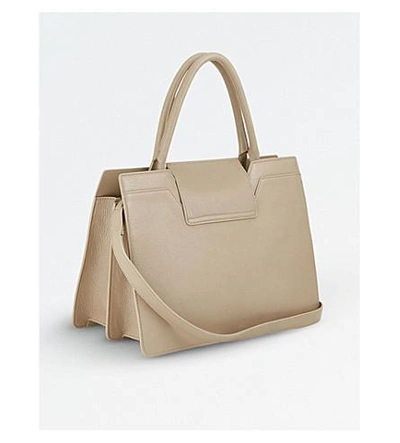 Shop Jimmy Choo Rebel Small Leather Tote Bag In Chai