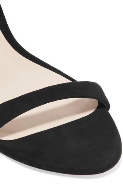 Shop Sophia Webster Evangeline Glittered Suede Sandals In Black