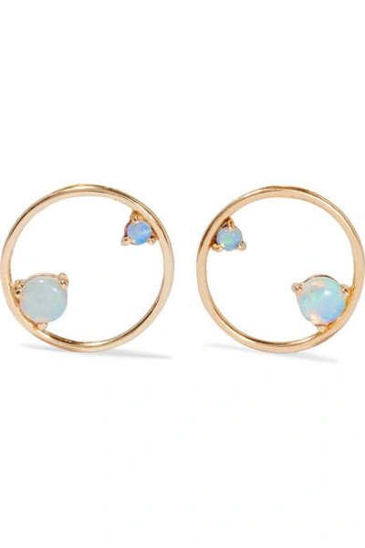 Shop Wwake 14-karat Gold Opal Earrings