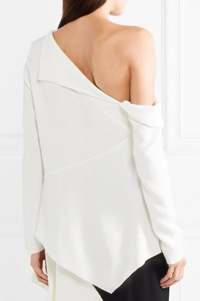 Shop Proenza Schouler Asymmetric One-shoulder Crepe Top In White