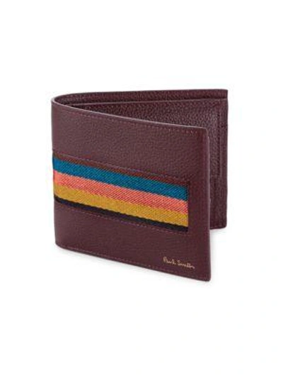 Shop Paul Smith Bright Stripe Leather Bi-fold Wallet In Multi