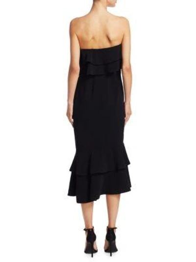 Shop Cinq À Sept Ezana Strapless Ruffle Dress In Black