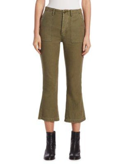 Shop R13 Utility Cropped Kick Pants In Olive