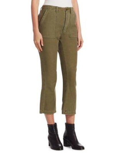 Shop R13 Utility Cropped Kick Pants In Olive