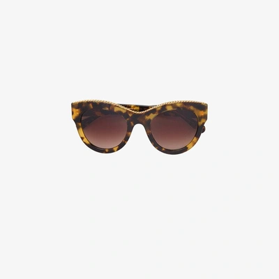 Shop Stella Mccartney Eyewear Tortoiseshell Havana Oversized Square Sunglasses In Brown