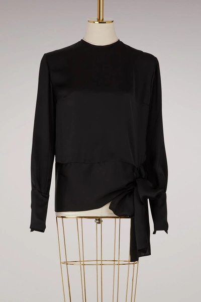Shop Stella Mccartney Frances Silk Top In 1000 - Black