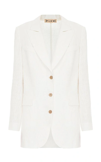 Shop Flow The Label Classic Button Up Blazer In White