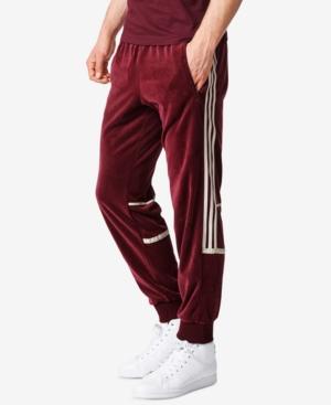 adidas challenger maroon velour track pants