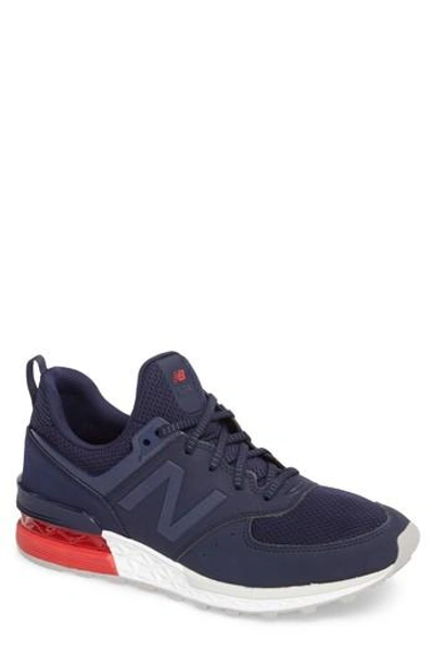 Shop New Balance Ms574 Re-engineered Sneaker In Navy