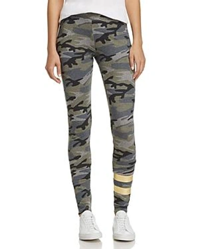 Shop Sundry Stripe & Camouflage Yoga Leggings In Heather Gray