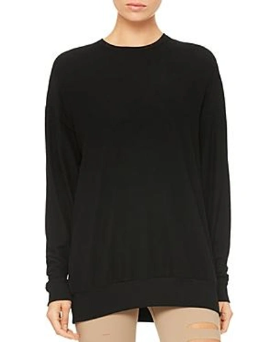 Shop Alo Yoga Soho Sweatshirt In Black