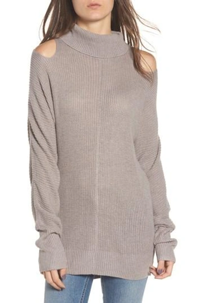 Shop Ella Moss Cutout Sweater In Heather Barley