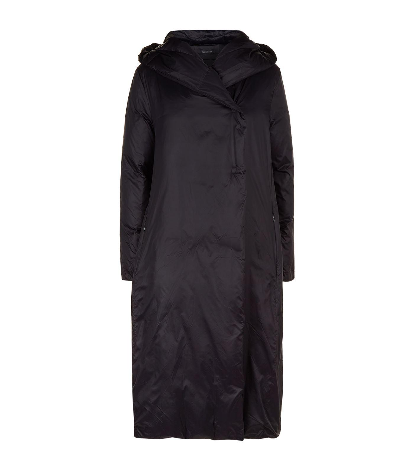 eileen fisher hooded puffer coat