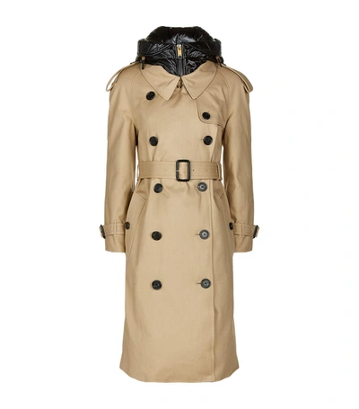 Shop Burberry Puffer Lined Trench Coat In Yellow