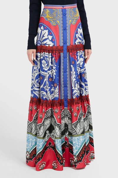 Shop Mary Katrantzou Bridge Printed Silk Skirt In Multicoloured
